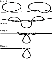 knot that can be used for tie a line on the side with hook sinker tied on bottom